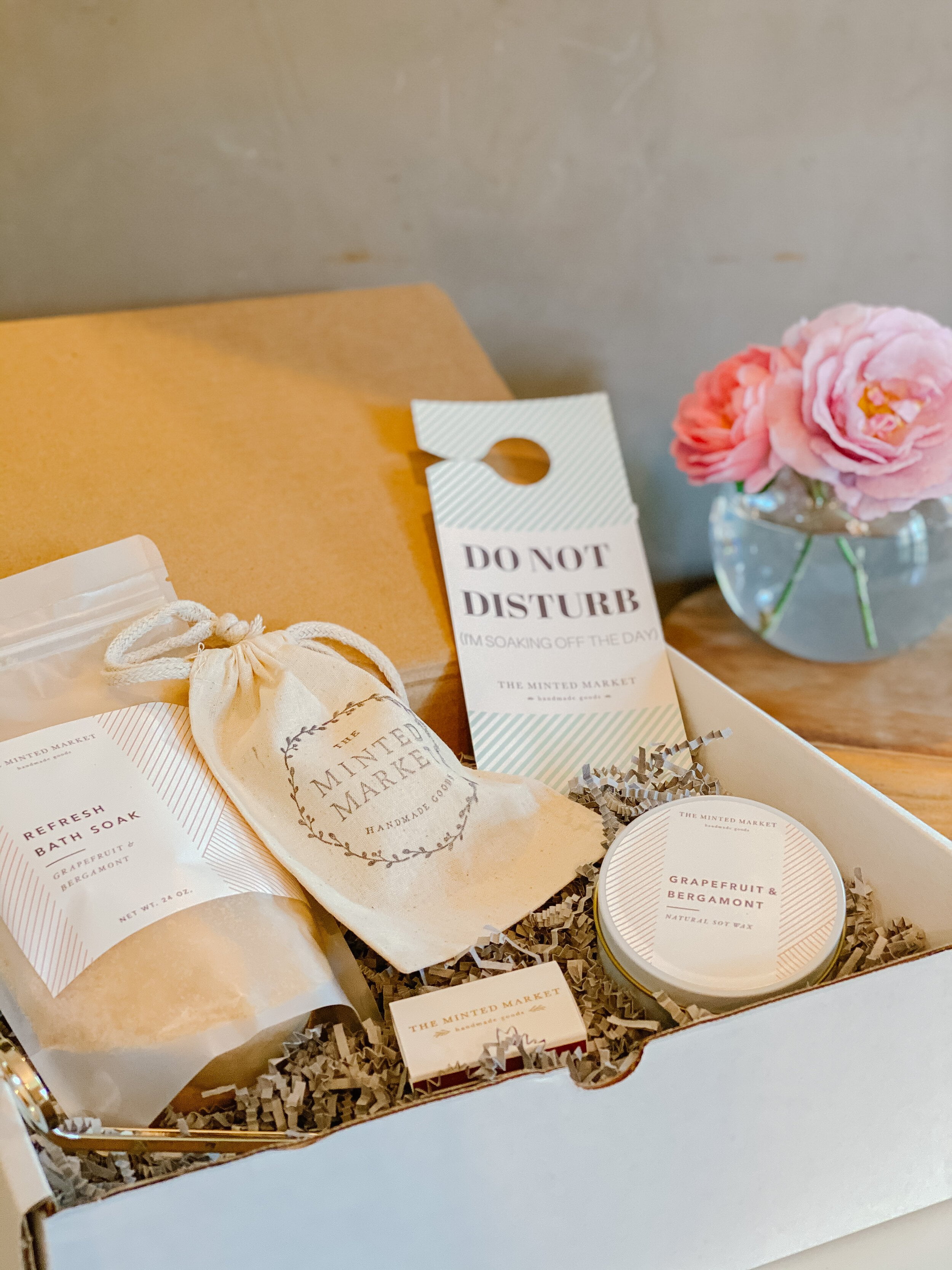 Bath soak gift basket made by The Minted Market